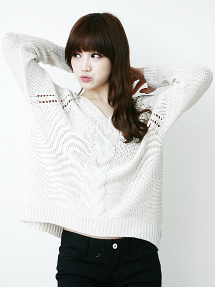 i-SOOKベーシックVネックニット