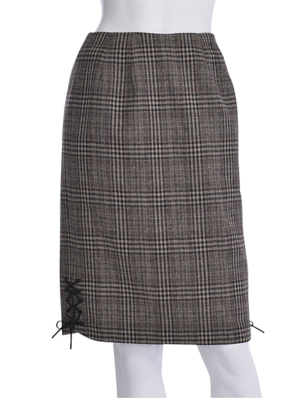 EATMEグレンチェックミディ丈タイトSK