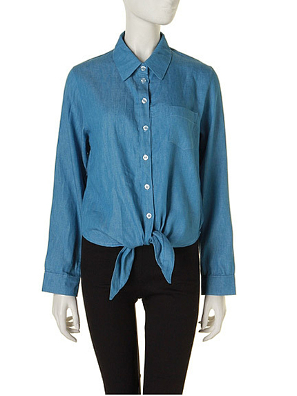 i-SOOK前縛りデニムシャツ