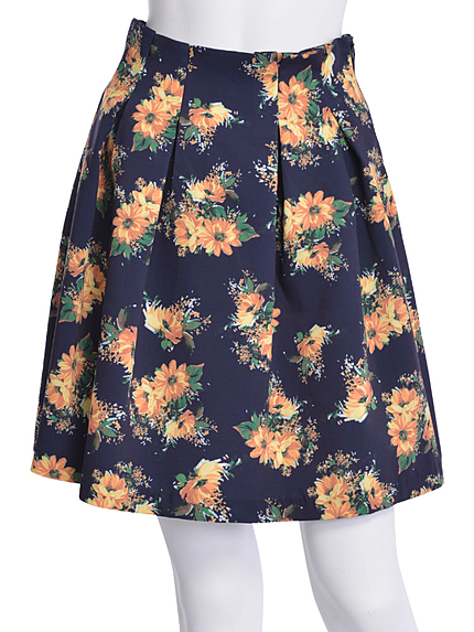 MERCURYDUO【DUO】 ブーケ柄タックミニSK