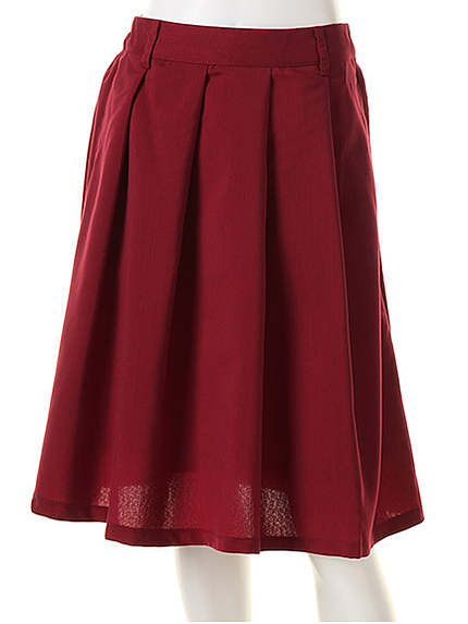 タックフレアミディ丈カラースカート