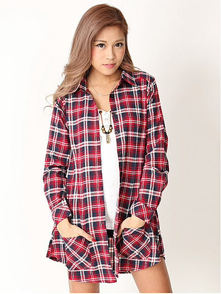 14.AW  チェックシャツワンピース