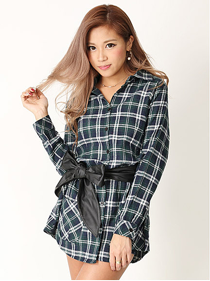 14.AW  チェックシャツワンピース
