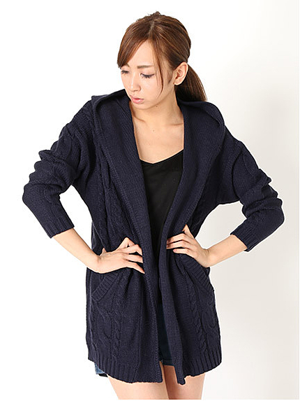 オープンニットパーカ