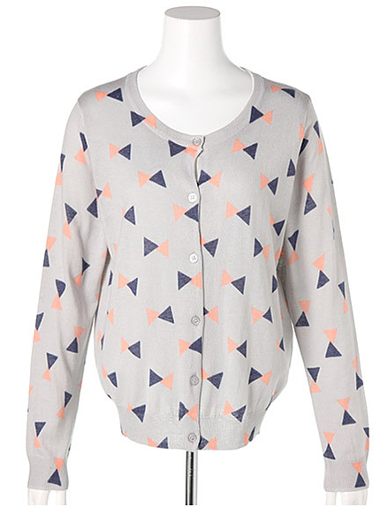 三角柄ニットカーディガン