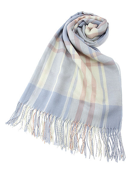 パステルカラーチェックストール