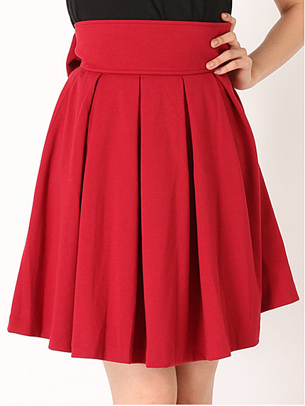 バックリボンタックフレアカットスカート