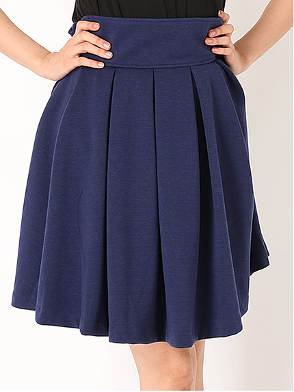 バックリボンタックフレアカットスカート
