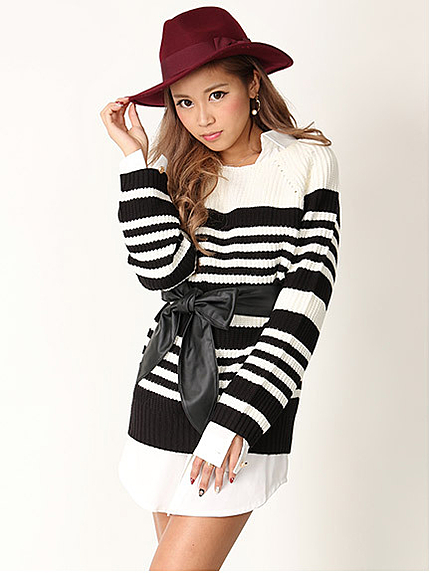 14.AW ランダムボーダーニットトップス