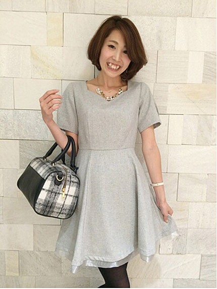 裾オーガンフレアワンピース