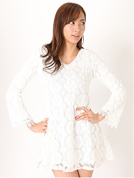 起毛レースフレアチュニック