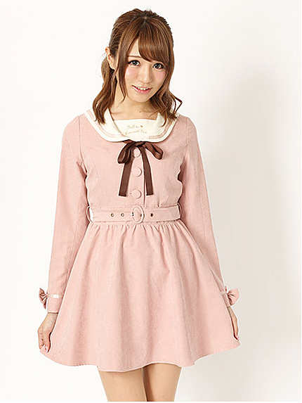 14.AW ピーチセーラーカラーワンピース