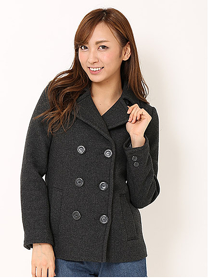 ウール混ベーシックPコート