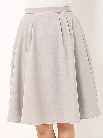 タック入りミモレ丈カラースカート