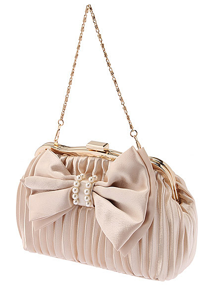 15.SS サテンプリーツリボンバッグ