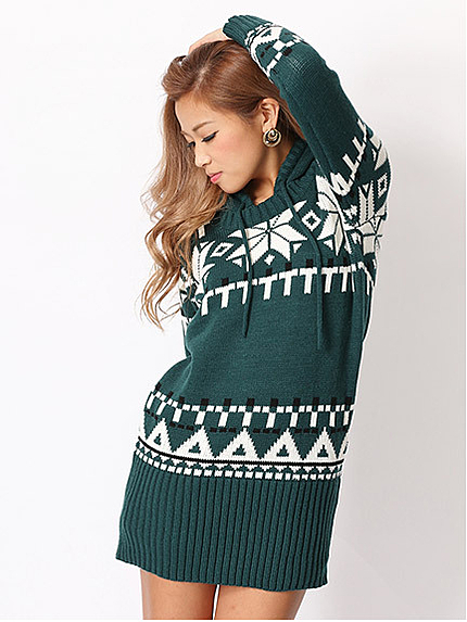 14.AW  ノルディック柄ニットワンピース