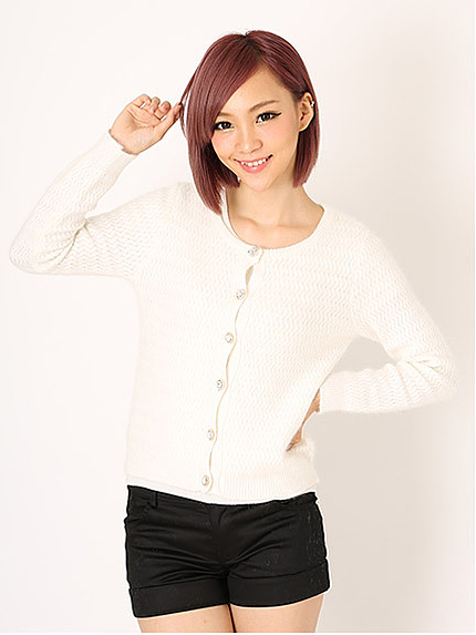 ビジュー付きニット＋アンゴラ混カーデSET