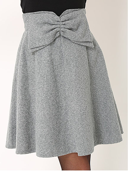 フロントリボンフレアスカート