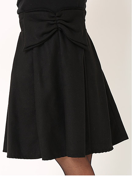 フロントリボンフレアスカート