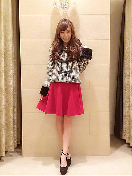 フェイクファーツイードショートダッフル