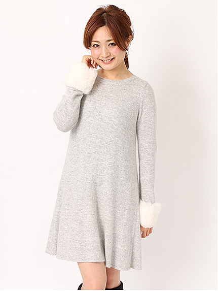 ラビットファーニットワンピース