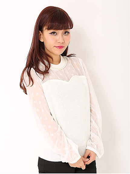 フロックドットシフォンコンビニット