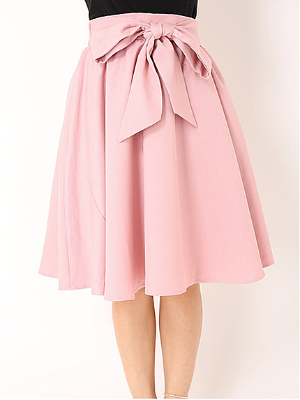 ウエストリボンギャザーフレアスカート