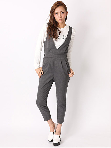 深Vネックオールインワン