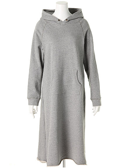 裏毛パーカーロングワンピース