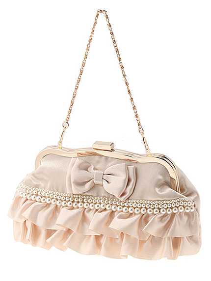 15.SS リボンフリルサテンクラッチ