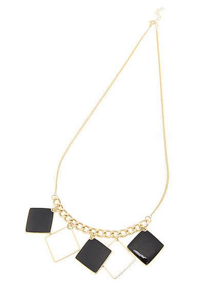 スクエアコンビパーツネックレス