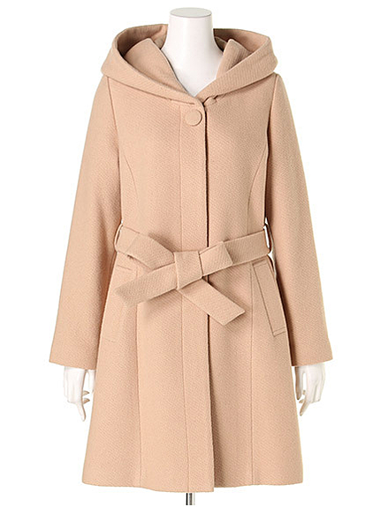 フードつきウールコート