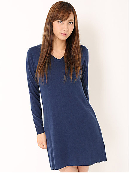 カシミヤ混ニットワンピ