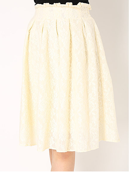 ギャザーレースミモレスカート