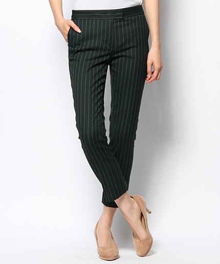 LIGHTCOTTONSTRIPEQUEENクロップドパンツ