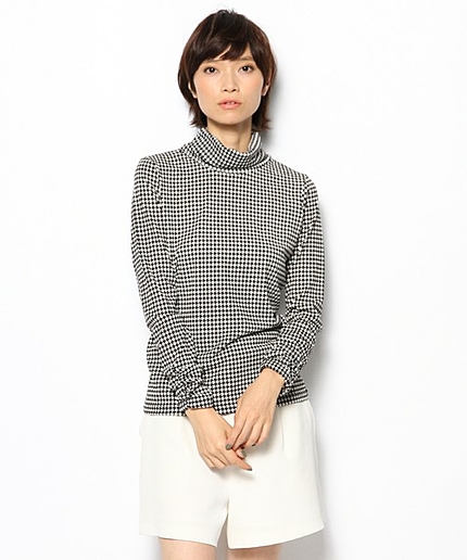 千鳥タートルネックカットソー