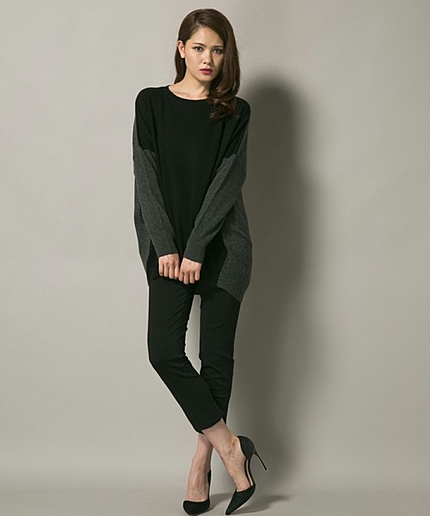 モダンラックスウールニットチュニック