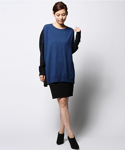 モダンラックスウールニットチュニック