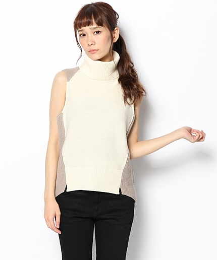 エアヤーンカラーブロックニット