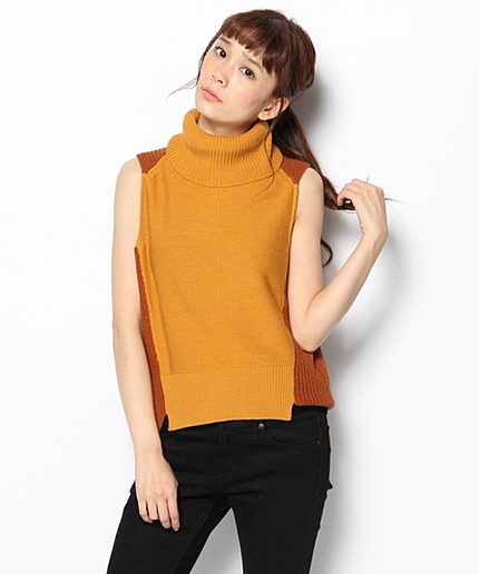 エアヤーンカラーブロックニット