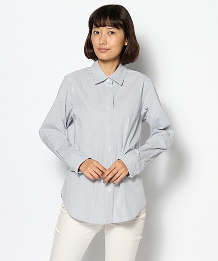 T/Cストレッチブロードストライプブラウス