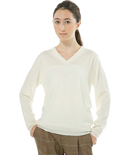 カシミヤVネックニット