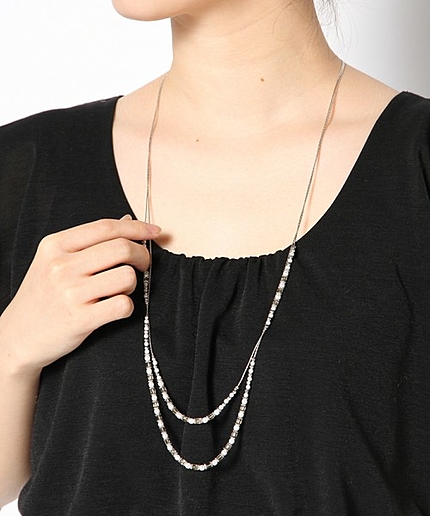 プチパール2連ネックレス