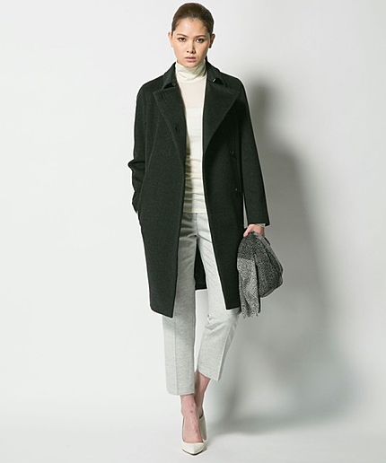 ウールカシミヤコーティングトレンチライクコート