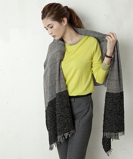 ハウンドトゥース&チェックコンポジットストール