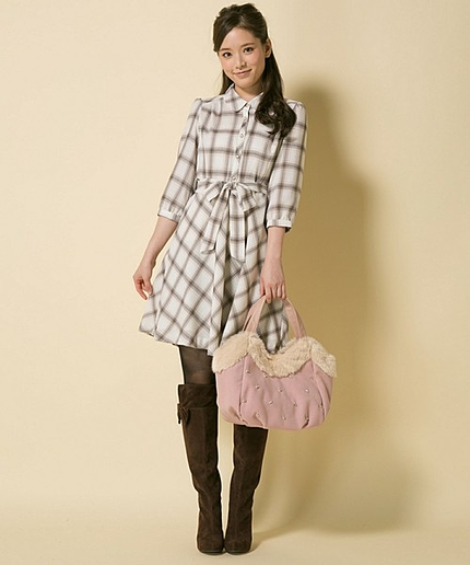 オータムチェックワンピース