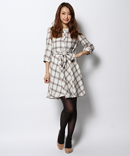 オータムチェックワンピース