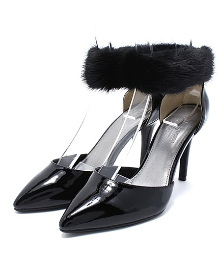 アンクルミンクファーパンプス