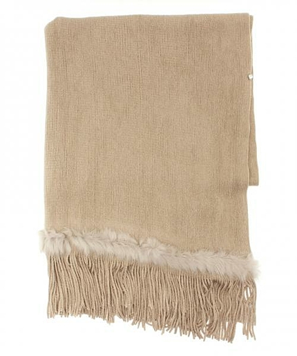 ファー付大判マフラー