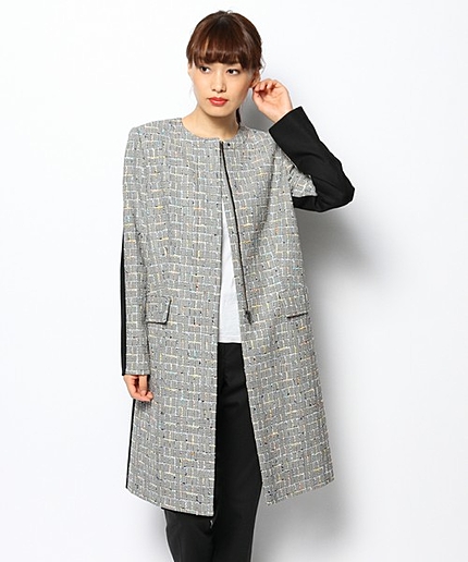 ツイードノーカラーコート（PaulSmithBLACK）